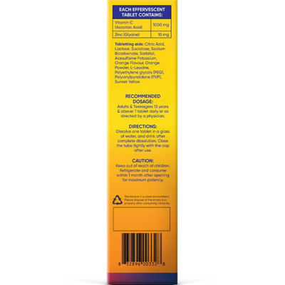 Holistic Way [Bundle of 2] Holistic Way Vitamin C 1000 mg + Zinc Effervescent — Halal and Vegetarian (20s) 3