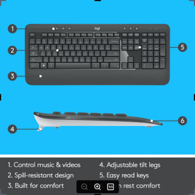 Logitech MK540 Advance Wireless Combo 3
