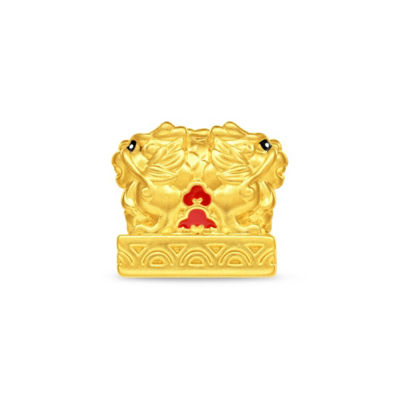 Chow Tai Fook 周大福故宫系列999足金吊坠 - 三福龍印 (鎏彩) R35599 1