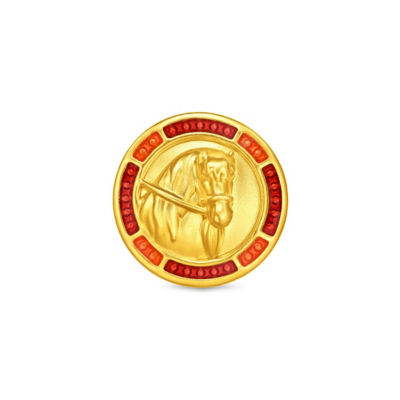 Chow Tai Fook 周大福故宫系列999足金吊坠 - 馬到成功 (鎏彩) R35556 1
