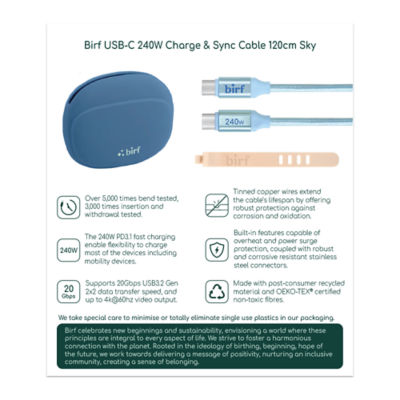 Birf Cable USB-C 240W Charge & Sync 120cm 2