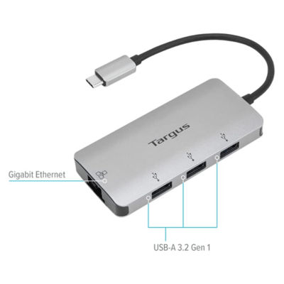 Targus Usb-C Multi-Port Hub With Ethernet Adapter Usb-C 5