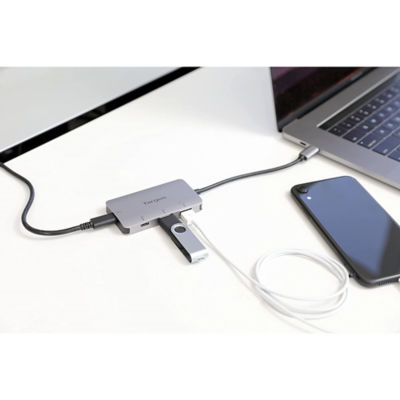 Targus USB-C多端口中心，具有100W电动交付 USB-C 4