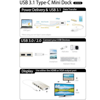 J5Create Jcd376 Usb-C 3.1 Fully Functional Mini Dock 4