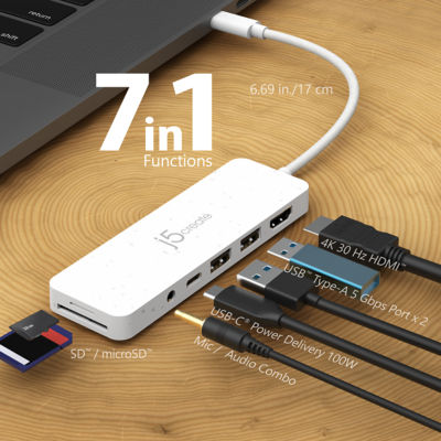J5Create Jcd373Ew Usb-C Multi-Port Hub With Pd (Eco) White 4