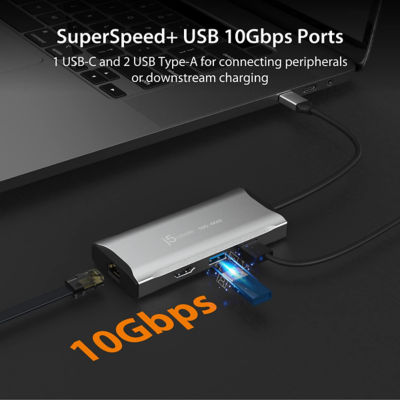 J5Create Jcd392 4K60 Elite Usb-C 10Gbps Travel Dock 4