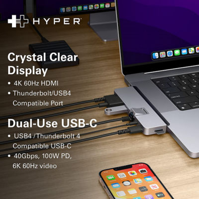 Hyperdrive Hd575 7-In-2 Usb-C Hub For New Macbook Pro 2021 Grey 6