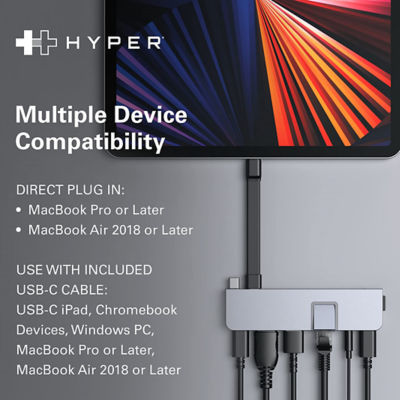 Hyperdrive Hd575 7-In-2 Usb-C Hub For New Macbook Pro 2021 Grey 7