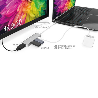 J5Create Jcd371 Usb-C To Hdmi,Usb 3.0 2 Port Deliver 5