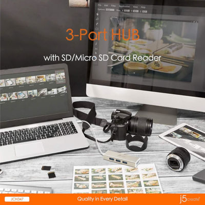 J5Create JCH347 USB-C 3.1集线器和读卡器 3