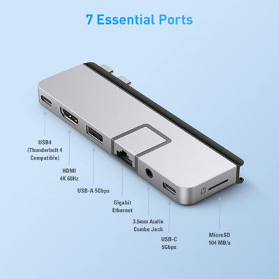 Hyperdrive Hd575 7-In-2 Usb-C Hub For New Macbook Pro 2021 Silver 5