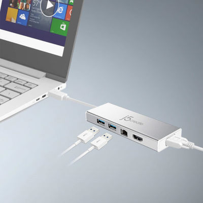 J5Create Jud380 Hdmi/Vga/Gigabit Ethernet/Usb Mini Dock 6