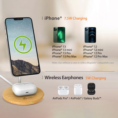 J5Create Jupw2106Np Woodgrain 2In1 Magnetic Wl Charging Stand 3