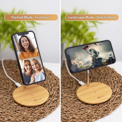 J5Create Jupw2106Np Woodgrain 2In1 Magnetic Wl Charging Stand 4