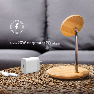 J5Create Jupw2106Np Woodgrain 2In1 Magnetic Wl Charging Stand 5