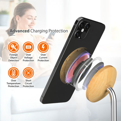 J5Create Jupw2106Np Woodgrain 2In1 Magnetic Wl Charging Stand 6