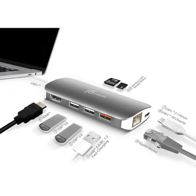 J5Create Jcd383 Usb-C 3.1 M-Ad Hdmi/Etnet/Usb3.1 H/Pd 2.0 7
