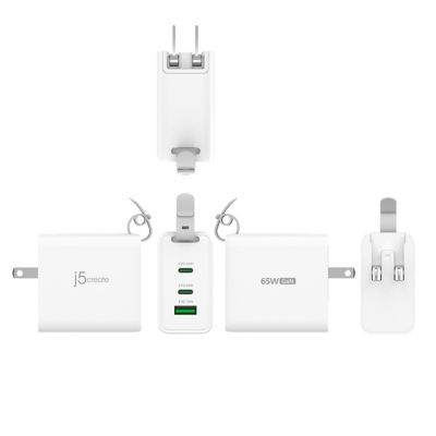 J5Create Jup3565Cv 65W Gan Usb-C 3-Port Traveler Charger 4