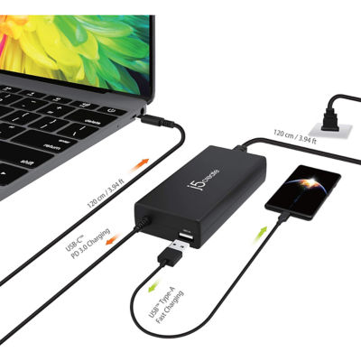 J5Create Jup2290 2-Port Usb-C 100W Super Charger W/ Pd 8