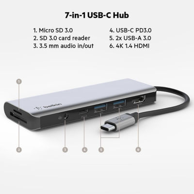 Belkin Usb-C 7-In-1 Multiport Hub ( Marvel Collection) 4