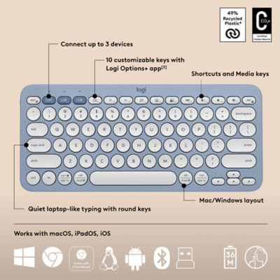 Logitech Pebble 2 Combo Wireless Keyboard Mouse 4