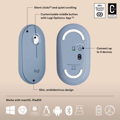 Logitech Pebble 2 Combo Wireless Keyboard Mouse 5