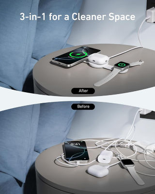 Anker MagGo 3-in-1 Foldable Charging Pad 15W Qi2 Wireless Charger B25M8 5