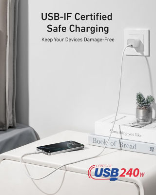 Anker USB-C to USB-C Cable 240W Upcycled-Braided 0.9m (3 ft) Cable A82E2 4