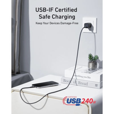 Anker USB-C to USB-C Cable 240W Upcycled-Braided 1.8m (6 ft) Cable A82E2 3