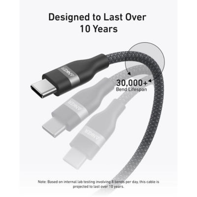 Anker USB-C to USB-C Cable 240W Upcycled-Braided 1.8m (6 ft) Cable A82E2 4