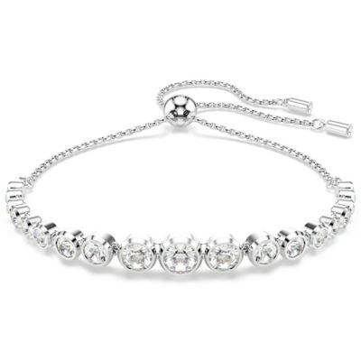 SWAROVSKI Imber Tennis 手链, 混合式圆形切割, 白色, 镀铑 1