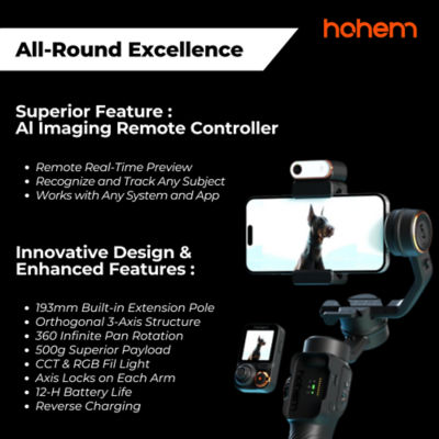 Buy HOHEM ISTEADY M7 AI-TRACKING 3-AXIS SMARTPHONE GIMBAL WITH