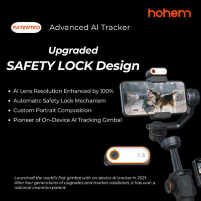 HOHEM ISTEADY M7 AI-TRACKING 3-AXIS SMARTPHONE GIMBAL WITH DETACHABLE TOUCHSCREEN REMOTE CONTROL 4