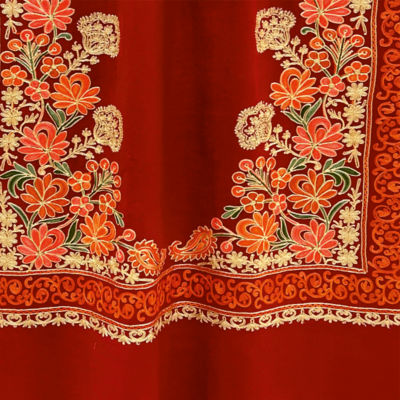 Kashkha Handmade Embroidered Wool Shawl 3
