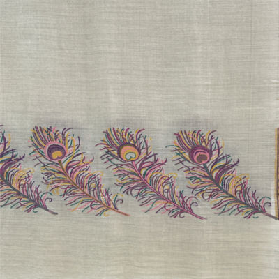Kashkha Cashmere Wool Shawl with Feather Motif 3