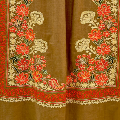 Kashkha Handmade Embroidered Wool Shawl 3