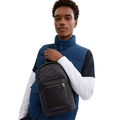 COACH West Pack In Signature Canvas Charcoal/Black CV924 4