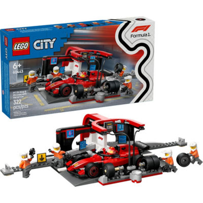 LEGO 乐高城市组 60443 F1 维修站和维修站工作人员与法拉利汽车 1