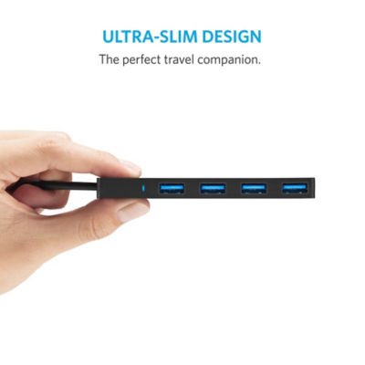 Anker Ultra Slim 4-Port USB 3.0 Data Hub 2ft Extended Cable A7516 6