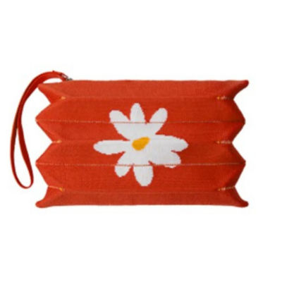 Joseph & Stacey Lucky Pleats Knit Pouch S Daisy Garden - Sunset Rosé 1