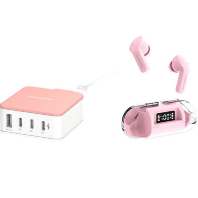 [Bundle] thecoopidea BEANS X ENC True Wireless Earbuds Pink + thecoopidea Mini Block GAN 45W PD Charging Station 3C1A - Coral