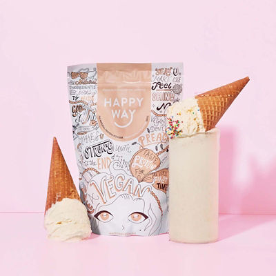 Happy Way [Bundle of 2] Happy Way Vegan Protein Powder (Like A Vegan) Sachet - Vanilla 60g 3
