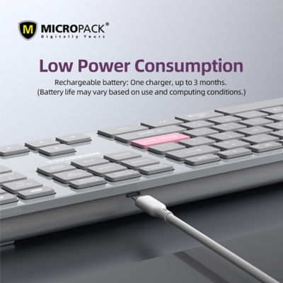 Micropack 2.4G+Bluetooth Rechargeable Wireless Keyboard K-310W WORK 7