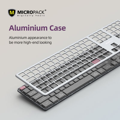 Micropack 2.4G+Bluetooth Rechargeable Wireless Keyboard K-310W WORK 8