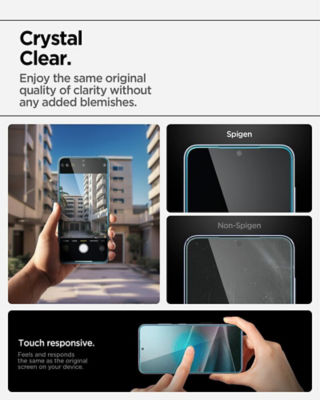 SPIGEN [2 Pack] Spigen Galaxy S25 / S24 Screen Protector Glas.tR EZ Fit - Clear 4