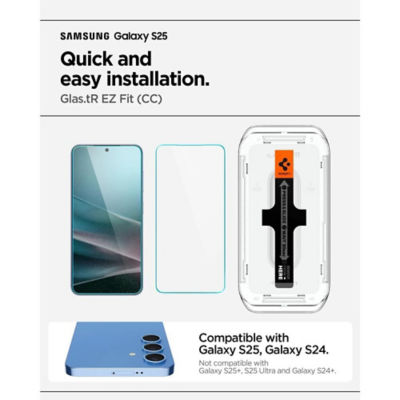 SPIGEN [2 Pack] Spigen Galaxy S25 / S24 Screen Protector Glas.tR EZ Fit - Clear 5