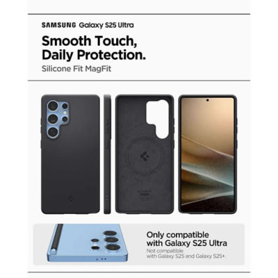Spigen Samsung S25 Ultra Case Silicone Fit MagFit - Black 2