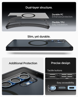 Spigen Samsung S25 Ultra Case Ultra Hybrid MagFit Frost - Black 5