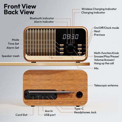 Nakamichi NMFMSPKC80 FM Clock Speaker 10