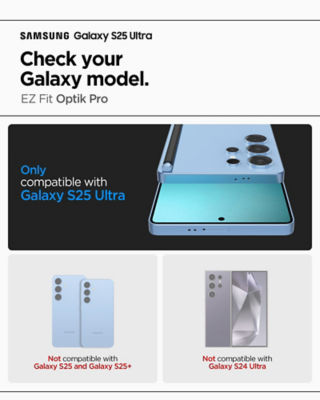 SPIGEN [2 Pack] Spigen Samsung S25 Ultra Camera Lens Protector EZ Fit Optik Pro HD - Black 2